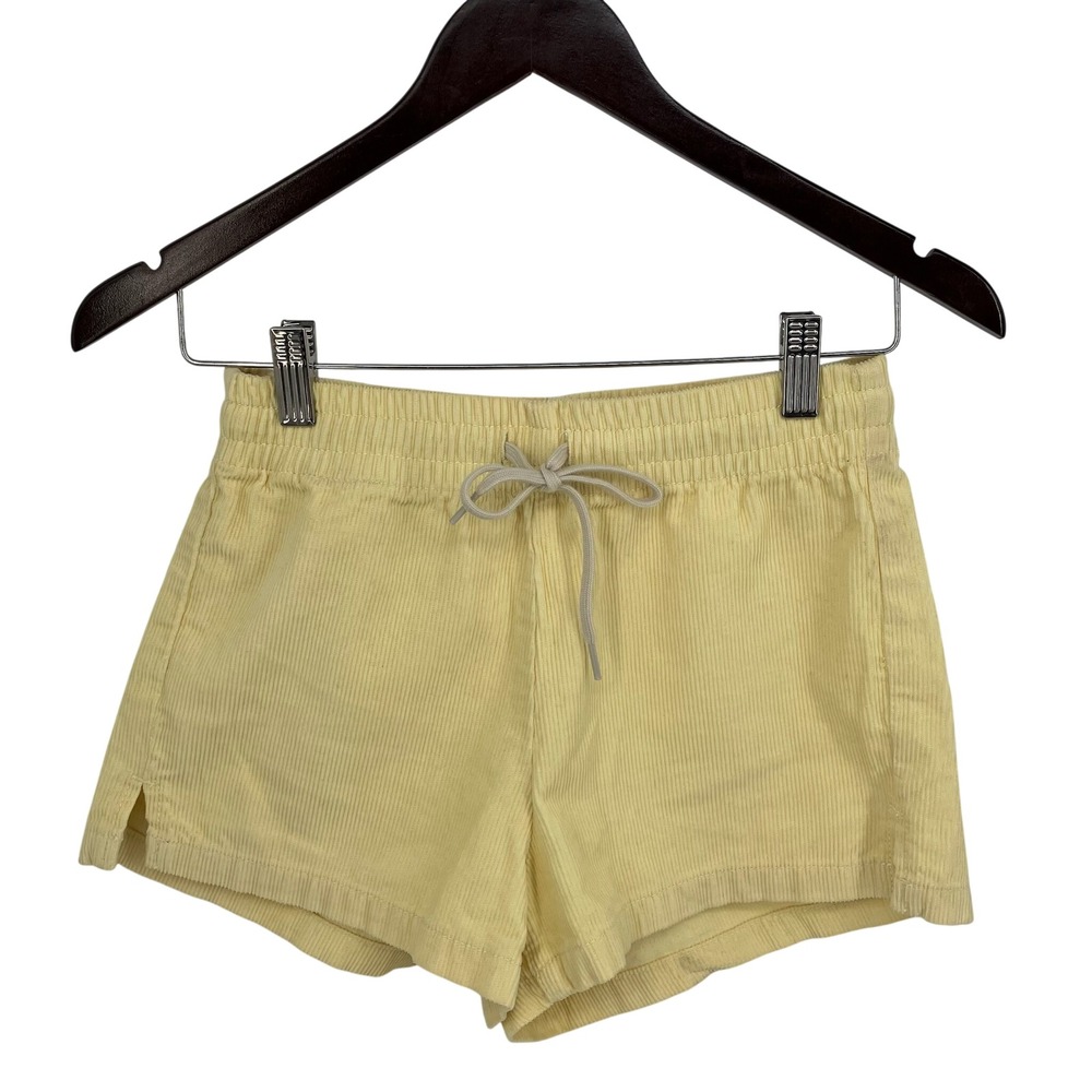PacSun Womens XS Yellow Corduroy Drawstring Shorts Retro Soft Girl Skate Summer